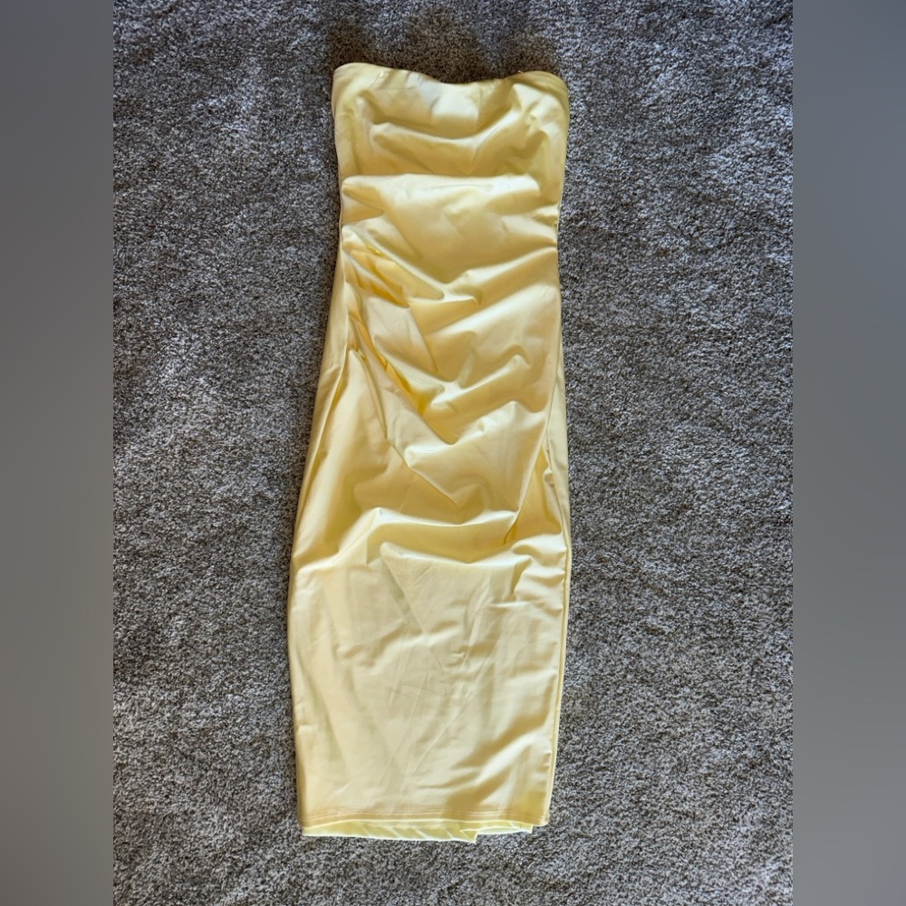 Butter Yellow Strapless Dress